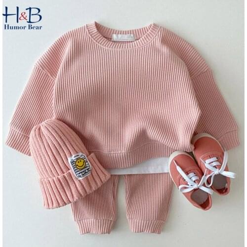 Humor Bear Baby Clothes Set Casual Autumn Loose Tracksuit Pullovers Tops + Pants 2Pcs Toddler Baby Clothes
