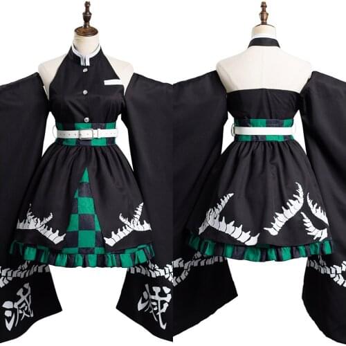 Anime Demon Slayer Kamado Tanjirou Cosplay Costume Kimono Outfits Halloween Carnival Suit Re-creation Design