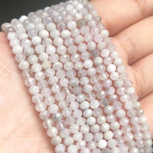 4x3mm Wholesale White Moonstone Small Waist Beads Natural Faceted Rondelle Beads for Jewelry Making DIY Bracelet Earrings 15