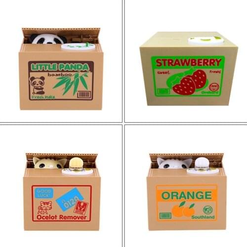 Cute Creative Money-saving Cat Piggy Bank Childrens Toy Greedy Cat Electric Piggy Bank Panda Box Automatic Coin Collection