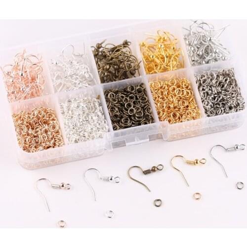 Diy earring material box earring kit ear hook making beginner kit mix earring hook ear line craft
