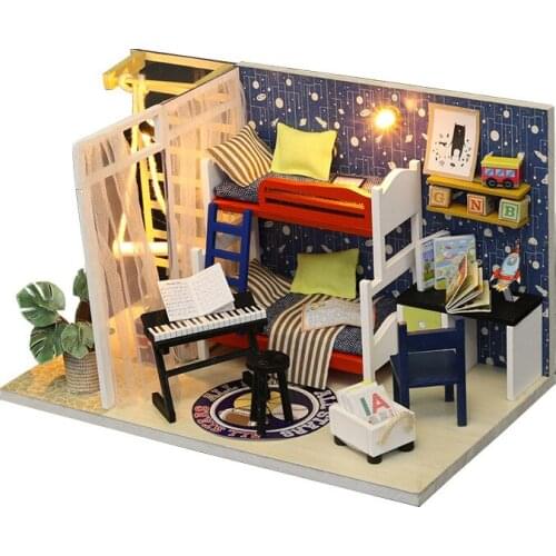 DIY Miniature Dollhouse Kit Furniture Light Wooden Constructor Villa Japanese Doll House Casa Assembled Toys for Adults Gifts