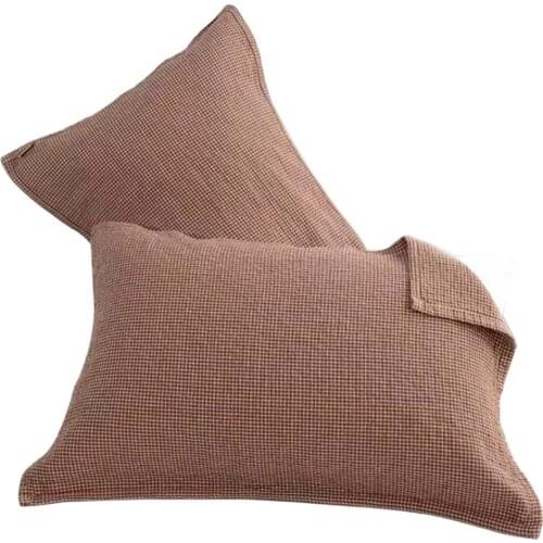 Japanese-style Home Bedroom Plain Pillow Towel Thick Skin-friendly Breathable Cotton Pillow Towel Bed Decoration Bedding