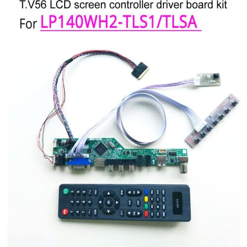 For LP140WH2-TLS1/TLSA laptop panel WLED LVDS 40Pin 1366*768 14" VGA USB AV RF T.V56 display controller drive card DIY kit