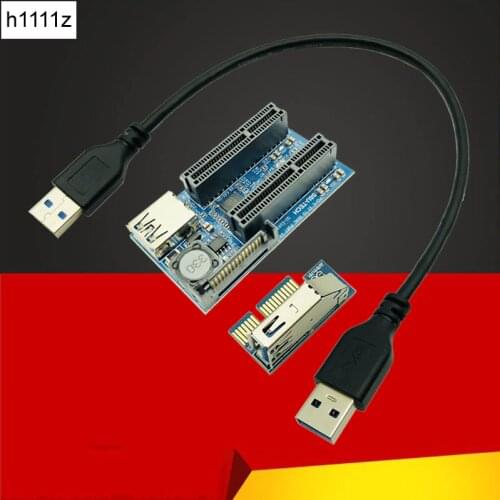 Add On Card PCIE Riser Card Adapter PCI Express USB 3.0 Raiser Riser PCI-E Extender PCIE X1 to Dual Port PCI E X4 Expansion Card