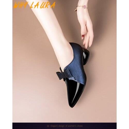 Sexy Womens Shoes 2021 Low Heel Shoe Buckle Low Heel Spring Fall Comfortable Womens Point-toe Office Work Zip Shoes