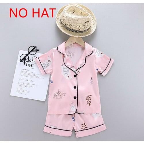 Hot Summer New Toddler Pajamas Baby Boy Girl Sleepwear 2pcs Sets Cute Cartoon Animal Print Short Sleeve Tops+short Pants 1-4Y
