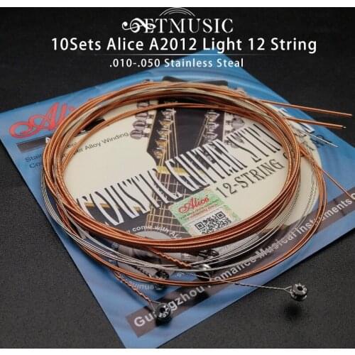 Alice A2012 12 Strings Acoustic Guitar Strings 010-026 Musical Instrument Guitar Parts Accessories 12 Guitarrra Strings 1 Set