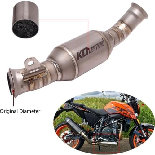 Delete Replace Catalyst Mid Link Pipe Slip On Motorcycle Stock Muffler Header Titanium Alloy Modified for Duke 690 2012-2018