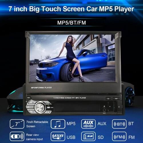 2 Din Android Car Radio Universal 7 inch Retractable MP5 Player Car Stereo Radio Player Multimedia Entertainment with BT FM USB