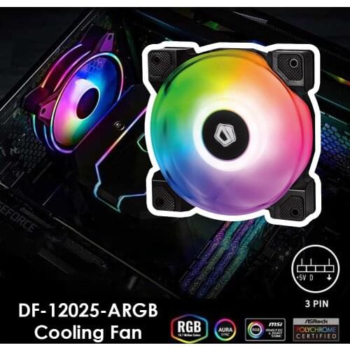 Video Graphics Card Water Cooler Radiator DF-12025-ARGB 120mm Dual Ball Bearing Addressable RGB LED PWM Fan for PC Case