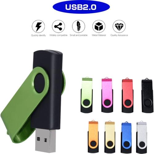 Rotating colorful USB metal Flash Drive128gb 8GB 16GB 32GB 64GB 4gb Real Capacity Flash Disk 2.0 Custom LOGO photography gift