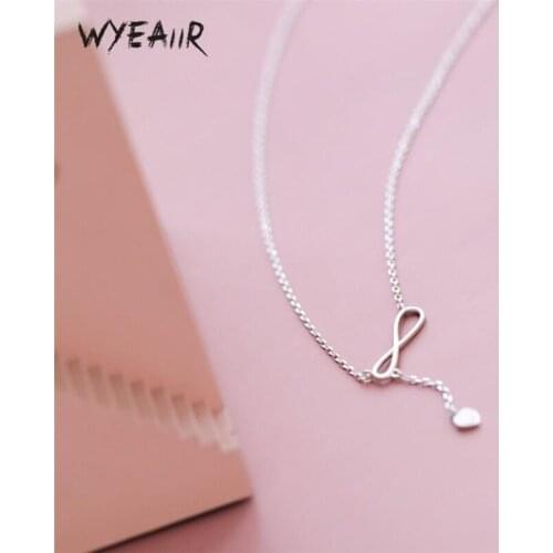 WYEAIIR Romantic Cute Simple Geometric Heart Pendant 925 Sterling Silver Female Necklace