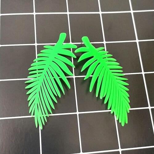 New Fashion Geometric Big Leaf Black Acrylic Drop Earrings For Women Pendientes Plant Leaves Long Dangle Earrings Punk Jewelry