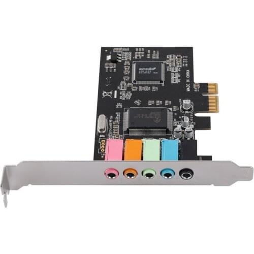 PCIe Sound Card 5.1, PCI Express Surround 3D Audio Card for PC with High Direct Sound Performance & Low Profile Bracket