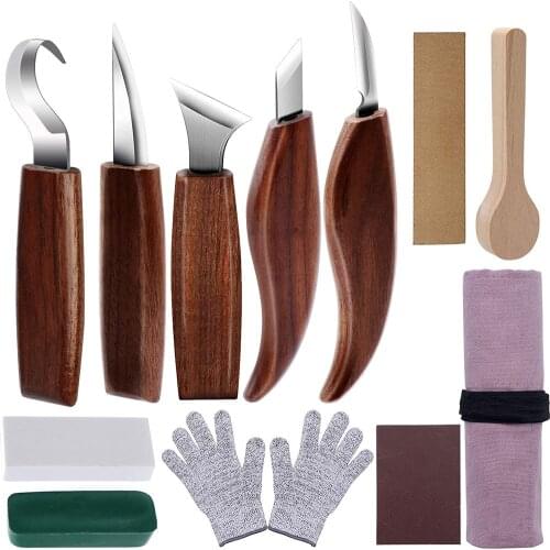 1/3/5/7/10/12pcs DIY Art Craft Carving Tools Hand Chisel Hook Knife Wood Carving Cutter Peeling Woodcarving Spoon Carving Cutter
