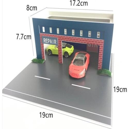 1/64 Car Repair Shop Assembling Car Model Scene Plastic Model Road Waterproof For Architecture Scene
