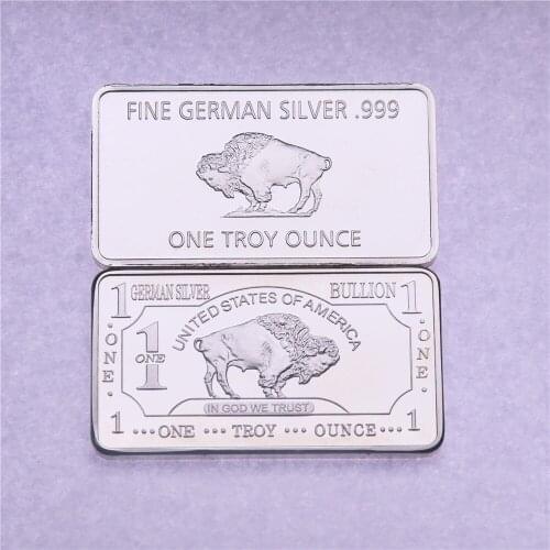 1 Troy Ounce German Mint Buffalo German Silver Bullion Bar Replica Coins