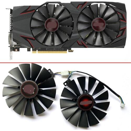 2pcs NEW 95MM FDC10M12S9-C T129215SU RX570 4G Cooler Fan For ASUS GTX 1070 Ti CERBERUS ADVANCED Gaming Video Card Cooling Fan