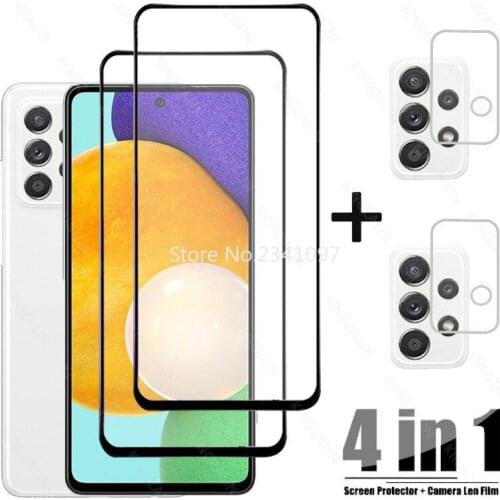 4IN1 Glass for Samsung A52 A72 A32 A51 A72 A52 5G Camera Lens Screen Protector Cover Film for Samsung Galaxy A52 A32 A72 Glass