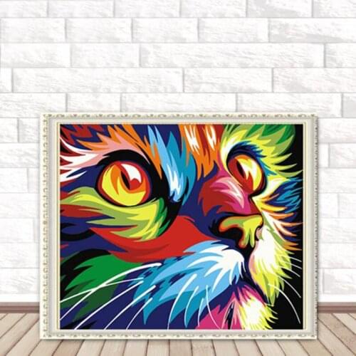 Home DIY 5D Diamond Painting Full Square Cat Cross Stitch Mosaic Embroidery Animal Rhinestone Picture Decor