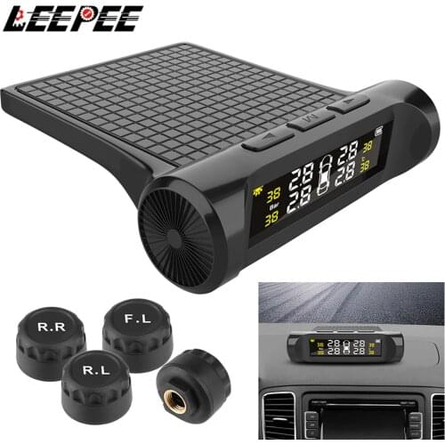 Car TPMS Tyre Pressure Monitoring System Digital LCD Display Auto Security Alarm Systems Battery Tyre Pressure Automobile Parts