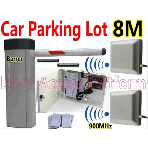 Car Parking Lot Car Entrance Management 8 Meter Card read Barrier gate Network Controller Web IP UHF RFID Card+ABS tag+Stickers