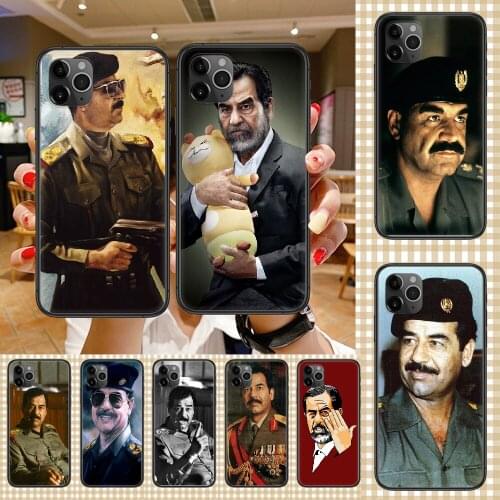 Saddam Hussein Phone Case Cover Hull For iphone 5 5s se 2 6 6s 7 8 12 mini plus X XS XR 11 PRO MAX black luxury cover art prime
