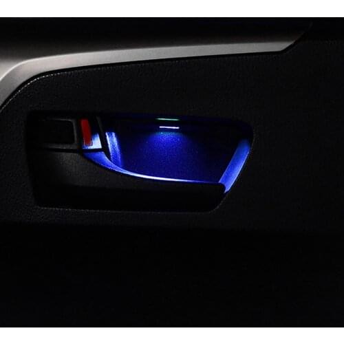 Door Bowl Atmosphere Light For Toyota RAV4 2014 2015 2016 Interior LED Blue Car Door Bowl Handle Frame Light For RAV4 2017 2018