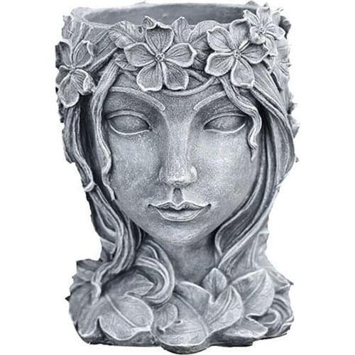 Plant Pot Goddess Statue Flower Vase Creative For Office Home Decoration Resin Wooden Color Godness Succulent Plants Flowerpot