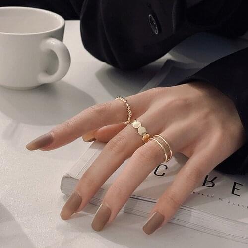 Hiphop/Rock Metal Fashion Design Rings Opening Index Finger Sets for Women Jewelry Korean Version Joint Rings