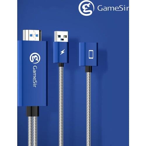 GameSir GTV100 Mobile HDMI Display Adapter Cable 1920X1080P Sync Screen of iPhone / iPad