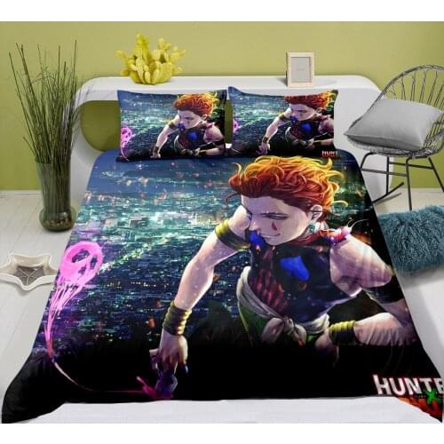 Hunter x Hunter Bedding Set Single Twin Full Queen King Size Hunter x Hunter Bed Set Childrens Kid Bedroom Duvetcover Sets 008