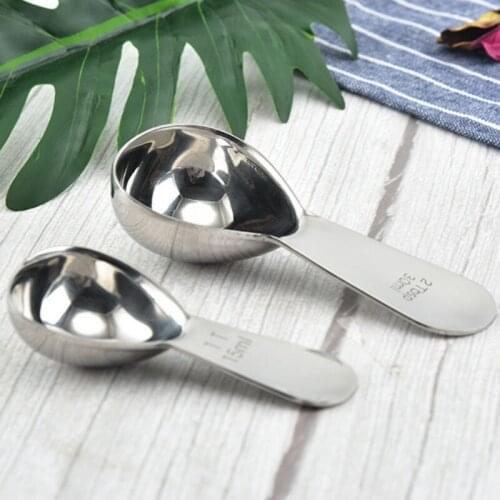 Stainless Steel Short Stalk Coffee Spoon Measuring Spoon With Scale Kitchen Seasoning Spoon Home Supplies