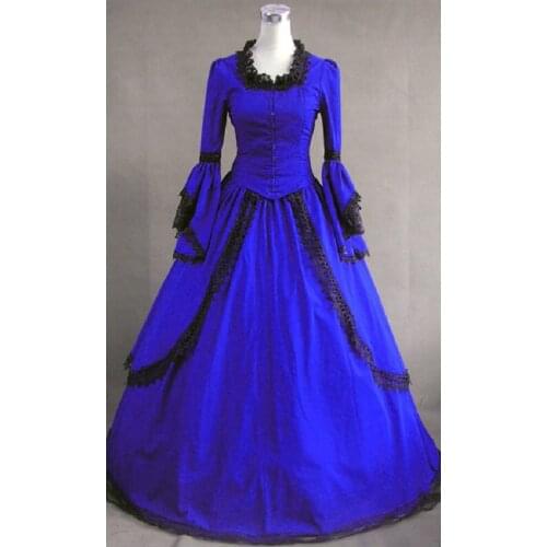 Lace black plain medieval dress Renaissance lace Gown queen costume Victorian /Marie Antoinette/civil war/Colonial Belle Ball
