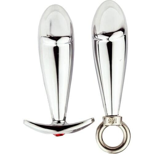 Metal Anchor Anal Plug Pull Ring Anal Plug Thread Silver Anal Plug