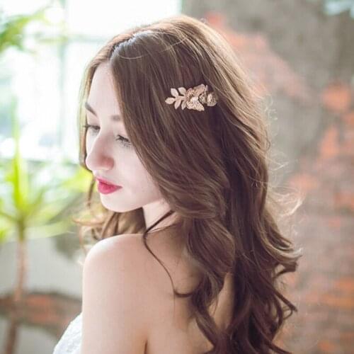 Cute Gold Silver Color Leaf Metal Pearl Bowknot Hairbands For Women Hair Hoop Head Piece Hair Band Accessories Jewelry for Girl