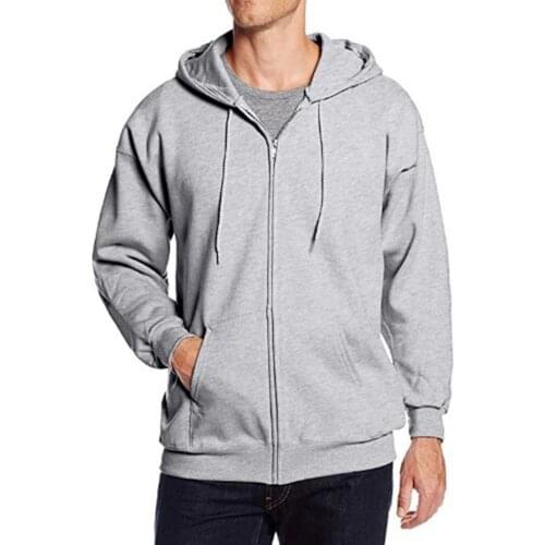 Men Jacket 2021 Sweatshirt Hooded Long Sleeve Men Jacket Drawstring Zipper Closure Solid Color Casual Sweatshirt Male Clothing