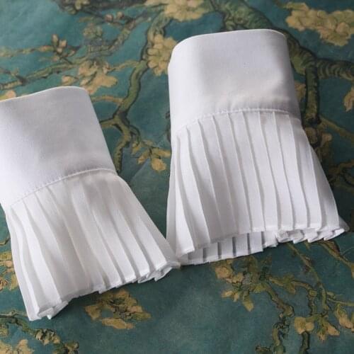 Big wave hand bowl set lace autumn gloves womens knitting cuffs sleeves lace Decorated Cuff Fake sleeves autumn and winter