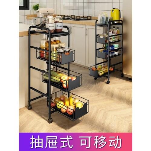 Floor type shelf organizer trolley small car multilayer kitchen pantry organizer and storage bathroom accessories storage rack