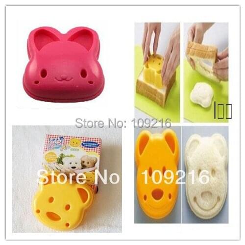 Wholesale!! 2pcs/set New Style Bear & Rabbit DIY Sushi Mold, Rice & Vegetable Roll Mold,Sandwich Mold
