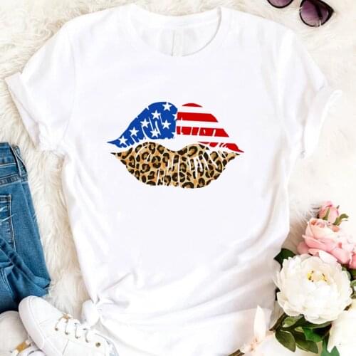 Patriotic Lips Shirt American Flag Lips T-Shirt Kisses Shirts 4th of July Tee Merica Unisex Top Independence Day Tshirt