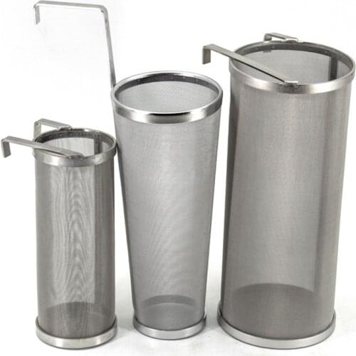 Portable Stainless Steel Homemade Brew Beer Hop Mesh Filter Strainer with Hook Beer Brewing Hop Spider Mesh Filter Strainer