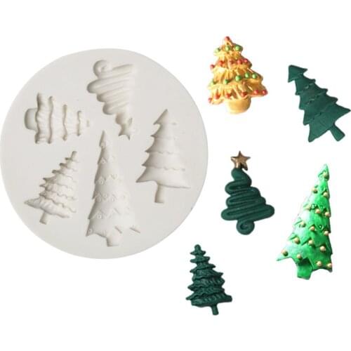 3D Cookings for Cake Silicone Christmas DIY Tree Shape Fondant Bread Biscuit Chocolate Mold