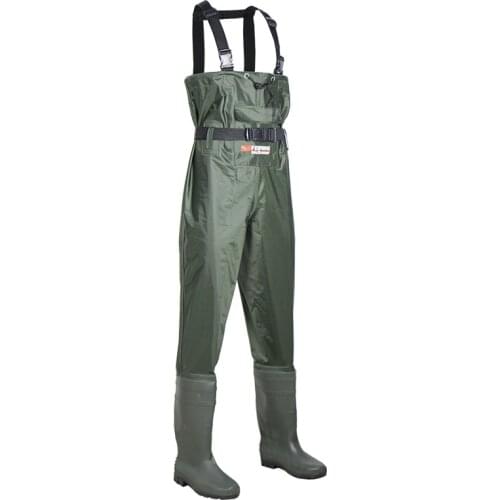 Fishing Chest Waders for Men with Boot Women Hunting Bootfoot Waterproof Nylon and PVC with Wading Belt Adult Stream Accessories