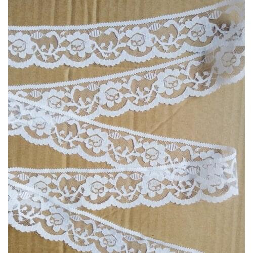 Width 40mm 10yards white Embroidered Net Lace Trim fabric Garment ribbon headband wedding decoration gift DIY accessories GH-845