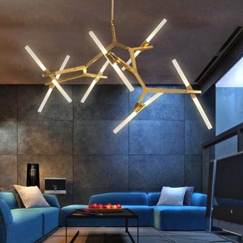 Nordic Modern Creative Post-modern Art Chandelier Designer Simple Tree Branch Villa Duplex Building Living Room Dining Room Lamp