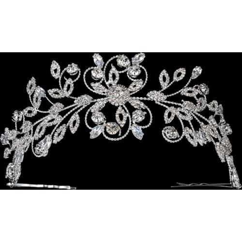 Tiaras and Crown HADIYANA Leaf Shape Romantic Elegant Wedding Hair Accessories Get Engaged Hair Jewelry BC4654 Corona Princesa