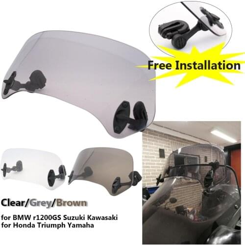 Motorcycle Windshield Extension Spoiler Windscreen Air Deflector For Kawasaki PRAIRIE 300 400 650 700 VERSYS KLE 650 1000 250