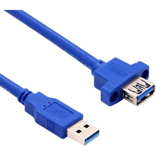 USB3.0 Extension Cable USB 3.0 Cable Male to Female Extender Data Sync no Screw Panel Mount Connector for PC Printer Hard Disk